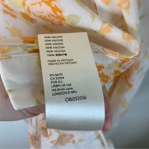 Free people Loretta tea combo Womens orange floral LS tunic M - Picture 9 of 10